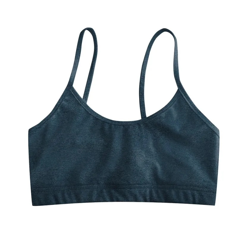 Top Esportivo Fitness Alça Reta Poliéster e Elastano Azul Claro e Cinza - Não Disponível - Moda