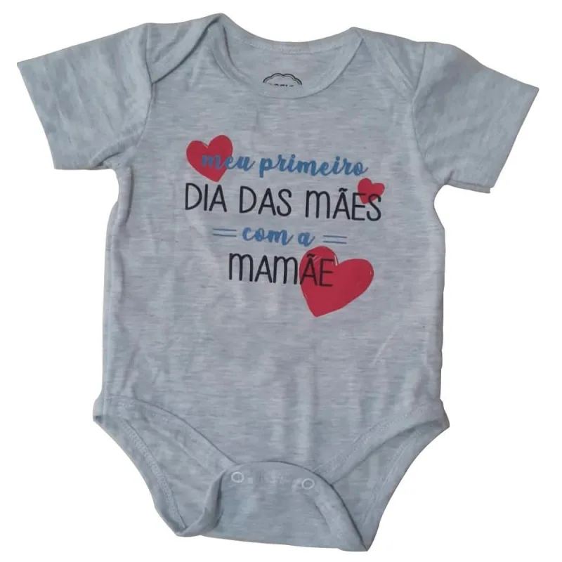 Body Manga Curta Infantil Basic + Algodão Dia das Mães - Não Disponível - Moda