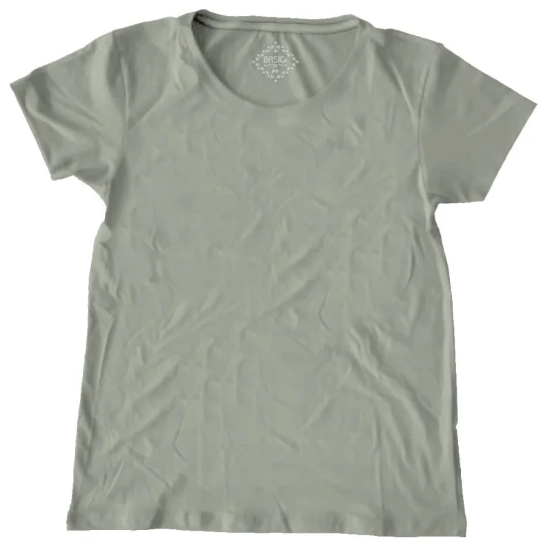 Blusa Manga Curta Algodão Verde B937 - Não Disponível - Moda
