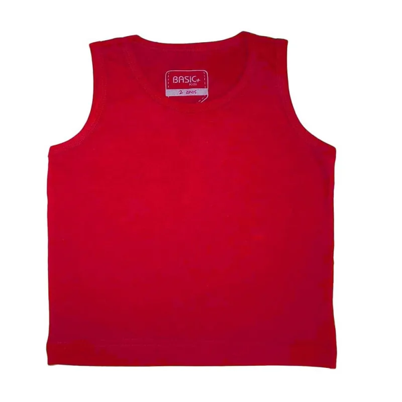 Regata Infantil Basic+ Kids Algodão Vermelha - Não Disponível - Moda