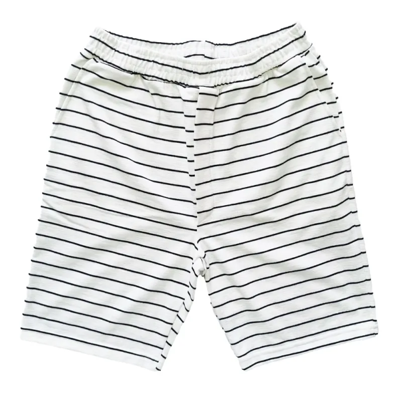 Bermuda Masculina Basic+ Flame Algodão Branco com Listras - Basic+ - Moda