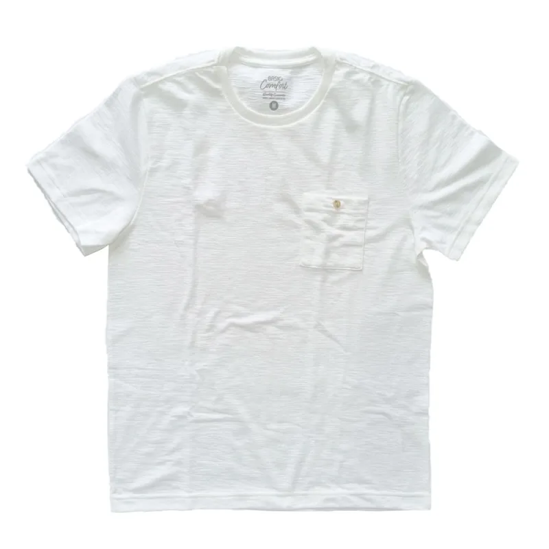 Camiseta Masculina Basic+ Flamê com Bolso Branca - Basic+ - Moda