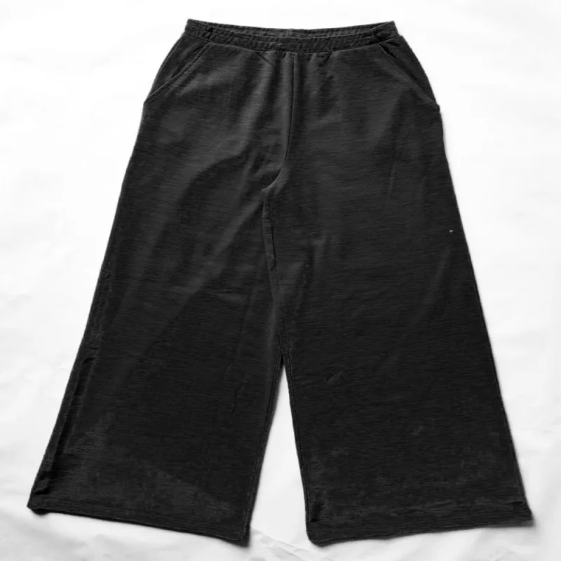 Calça Pantalona Feminina Basic+ Algodão e Poliéster Preta - Basic+ - Moda