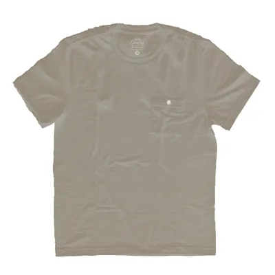 Camiseta Masculina Basic+ Flamê com Bolso Algodão Bege - Não Disponível - Moda
