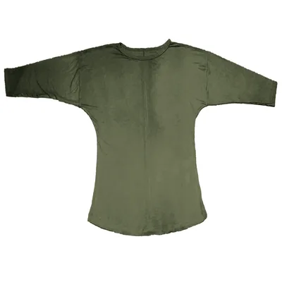 Blusa Manga Longa Ampla Feminina Basic+ Viscose Verde Militar - Basic+ - Moda