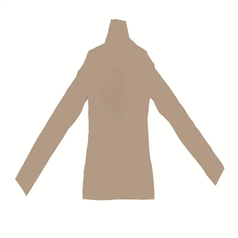 Blusa Manga Longa Gola Alta Feminina Basic+ Algodão Nude - Basic+ - Moda