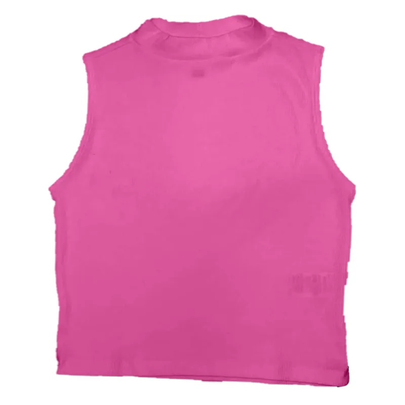 Blusa Canelada Gola Alta Feminina Basic+ Algodão Rosa - Basic+ - Moda