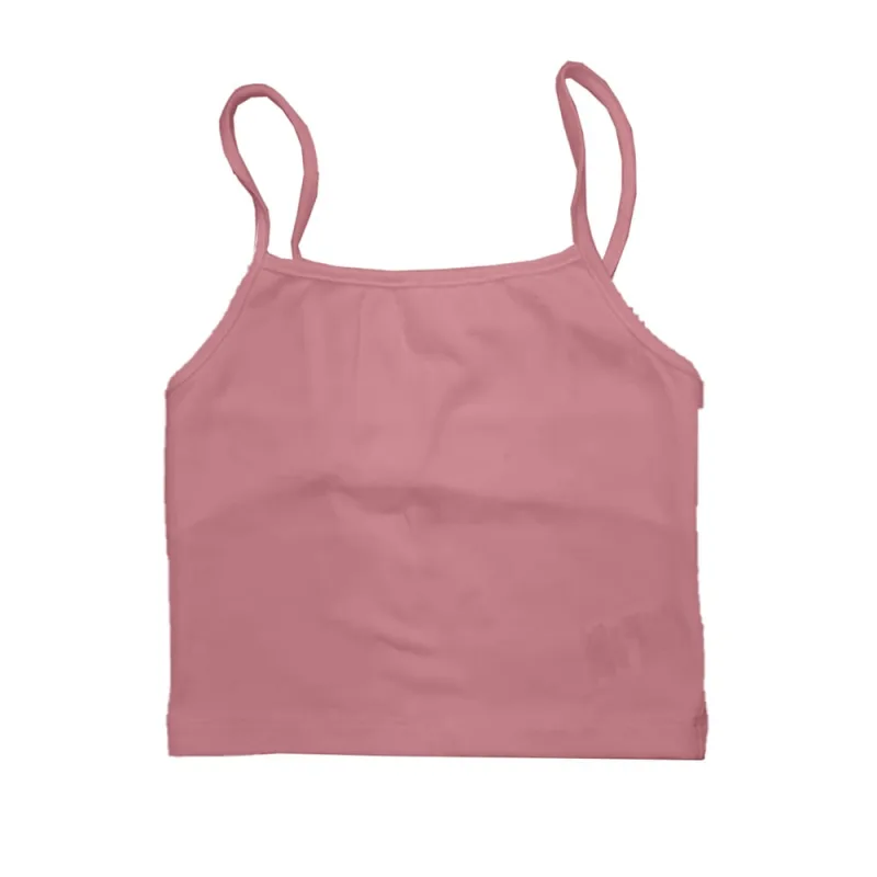 Blusa Cropped Alcinha Basic+ Algodão Rosa - Basic+ - Moda