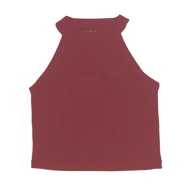 Regata Cropped Cavada Basic+ Algodão Vinho - Basic+ - Moda