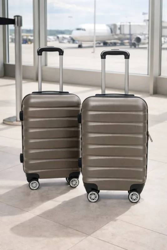 Kit 2 Malas de Viagem Com Rodinhas 18'' e 20'' - Cinza - Genérica - Esporte E Lazer
