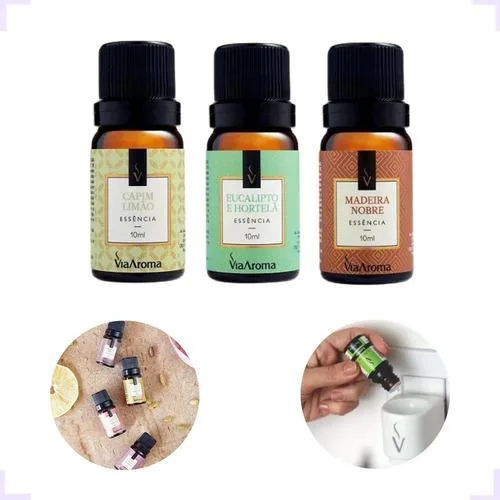 Kit 3 Essências 10ml Relaxante Equilibrador 100% Natural - Via Aroma - Limpeza E Lavanderia