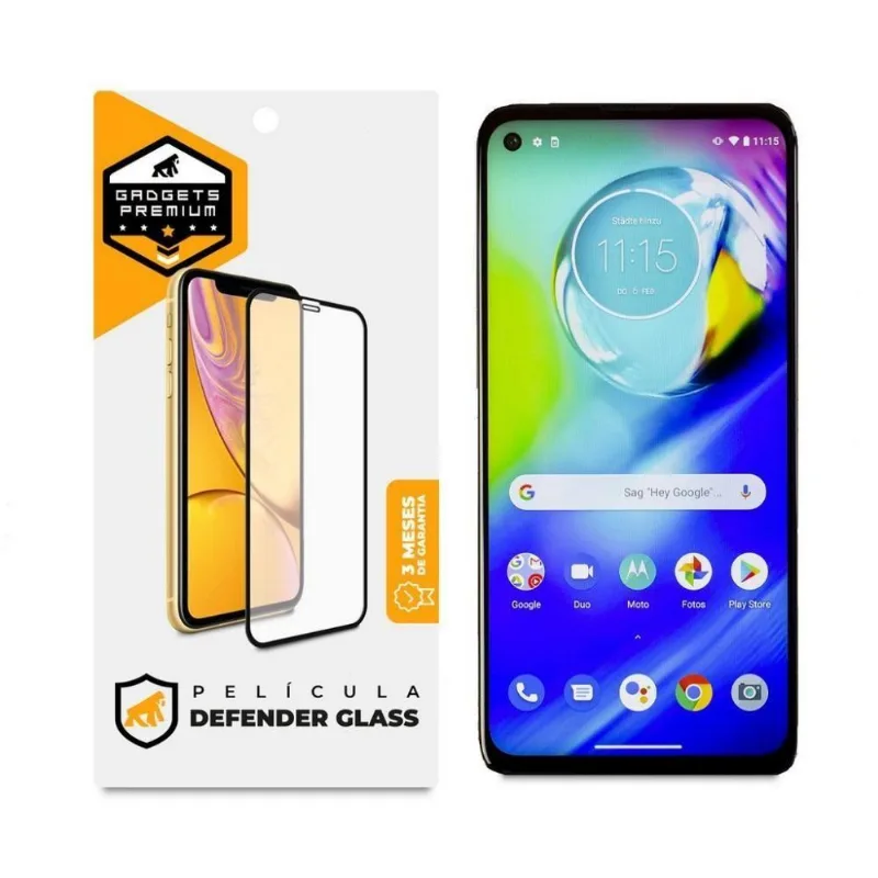 Película Defender Glass Para Motorola Moto G8 Play - Preta - Gshield