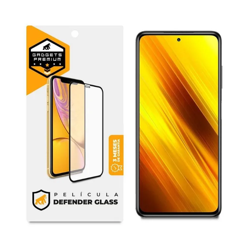Película Defender Glass para Xiaomi Redmi Poco X3 - Preta - Gshield