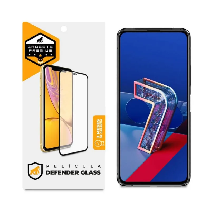 Película Defender Glass para Asus Zenfone 7 ZS670KS - Preta - Gshield - Gshield