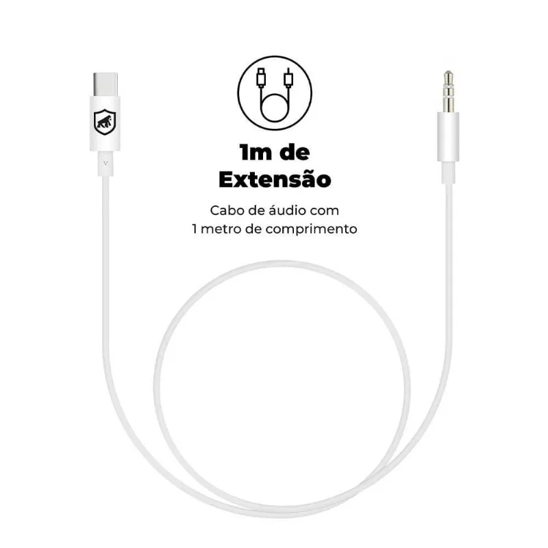 Cabo De Áudio Auxiliar P2 Para USB Tipo C Gshield GS-5946 1M (MP)