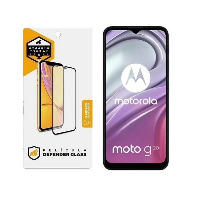 Película Defender Glass Para Motorola Moto G20 - Preta - Gshield - Gshield