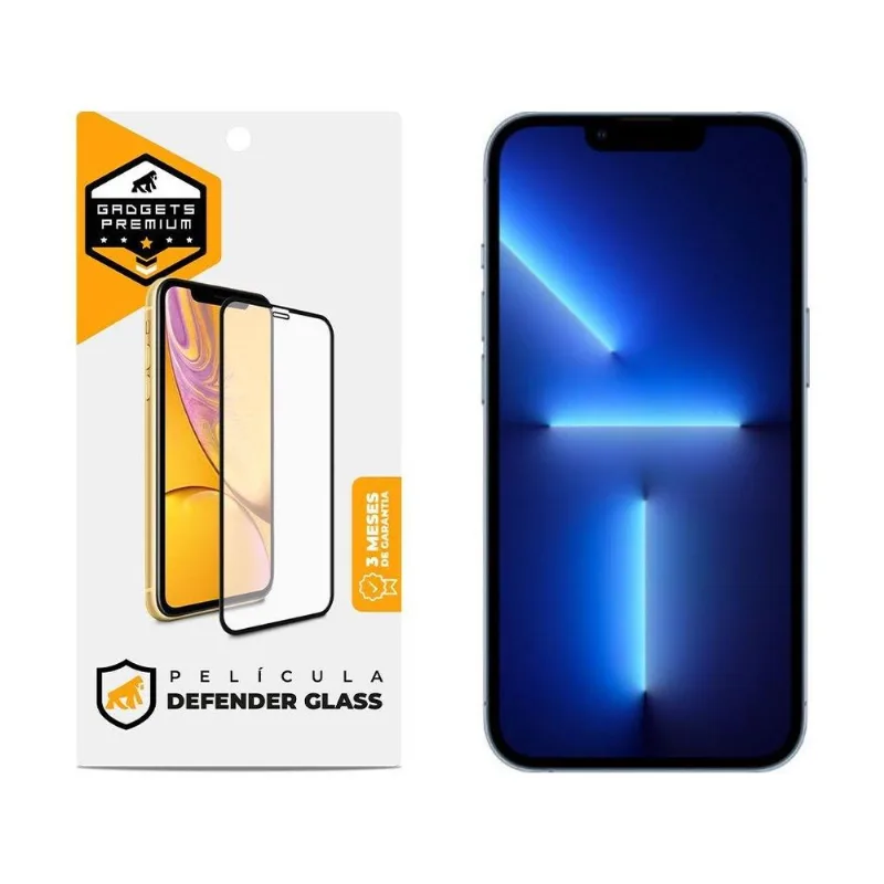 Película Defender Glass para iPhone 13 Pro Max - Preta - Gshield - Gshield