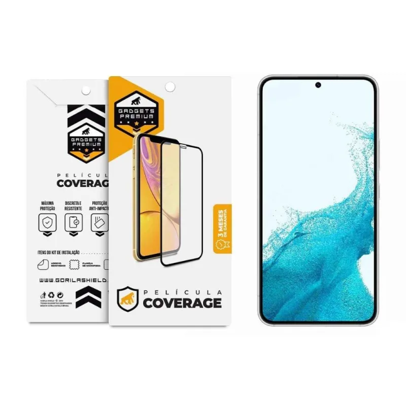 Película Coverage 5D Pro Preta para Samsung Galaxy S22 Plus - Gshield - Gshield - Celular E Smartphone