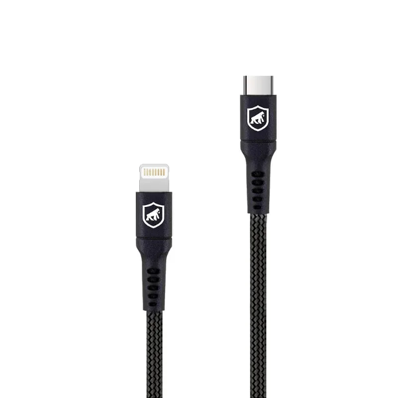 Cabo Survivor - Preto - Lightning / Type c - 1,5m - Gshield