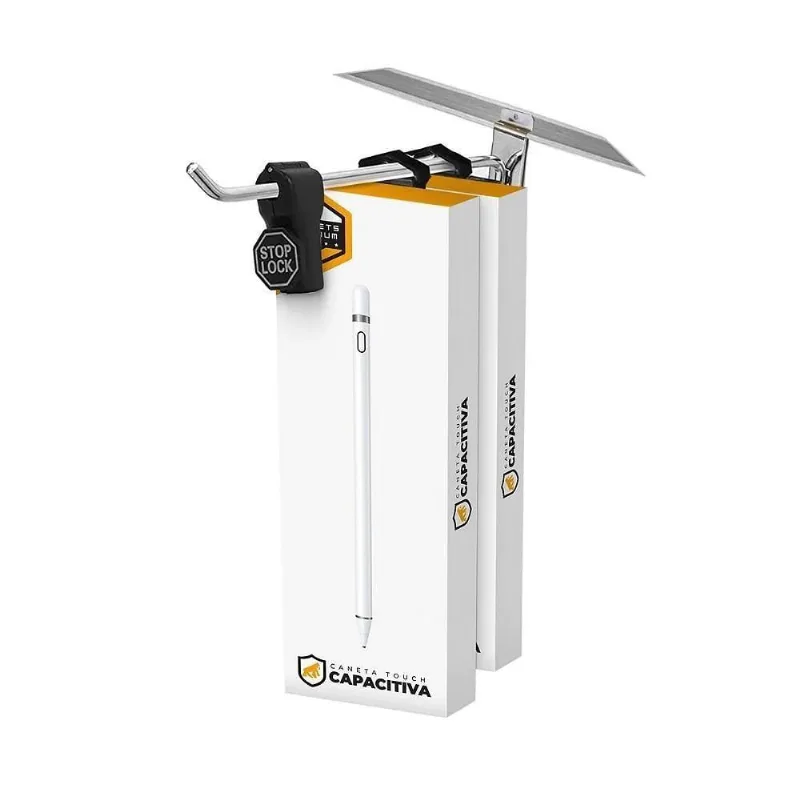 Kit Trava De Segurança Anti-Furto Para Gancho Expositor Stop Lock 12Unid + 1 Chave - Gshield