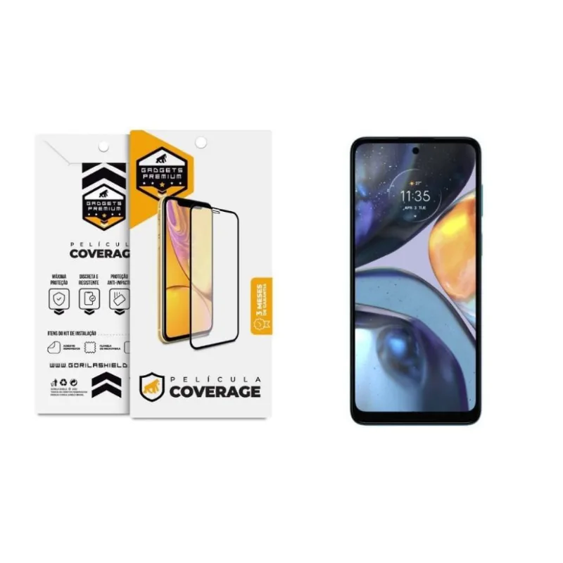 Película Coverage 5D Pro Preta para Motorola Moto G22 - Gshield - Gshield