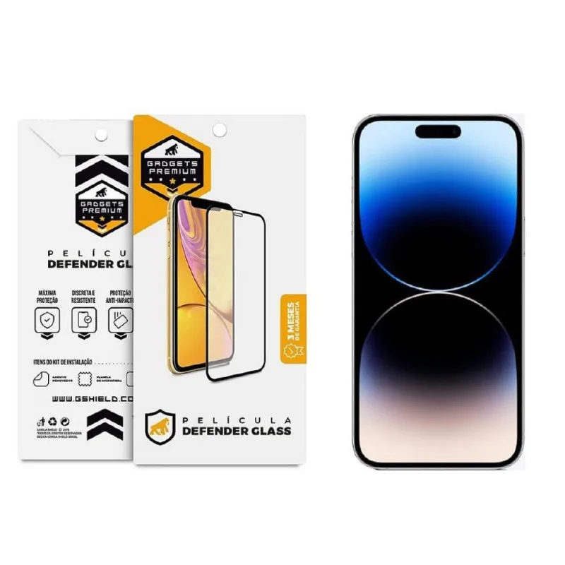 Película para iPhone 14 Pro Max - Defender Glass Preta - Gshield - Gshield