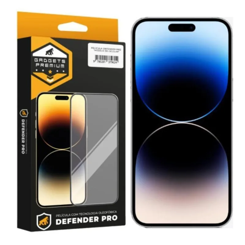 Película Para iPhone 14 Pro Max Gshield Defender Pro Preta Vidro Temperado Poliuretano 1 Unidade