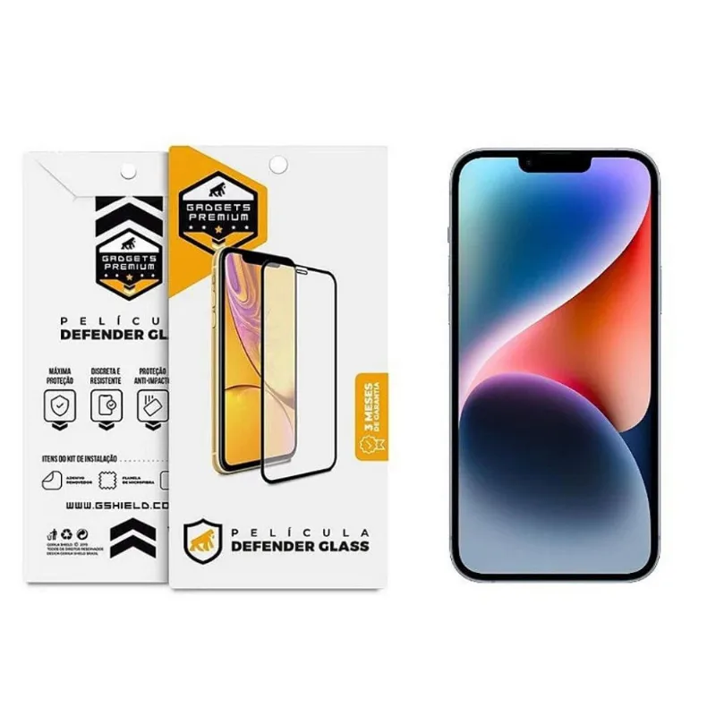 Película para iPhone 14 Plus - Defender Glass Preta - Gshield - Gshield