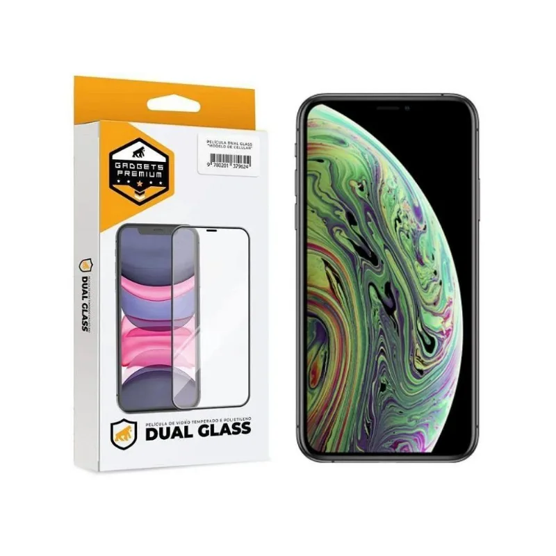 Película Para Iphone Xs Max - Dual Glass Preta - Gshield - Gshield
