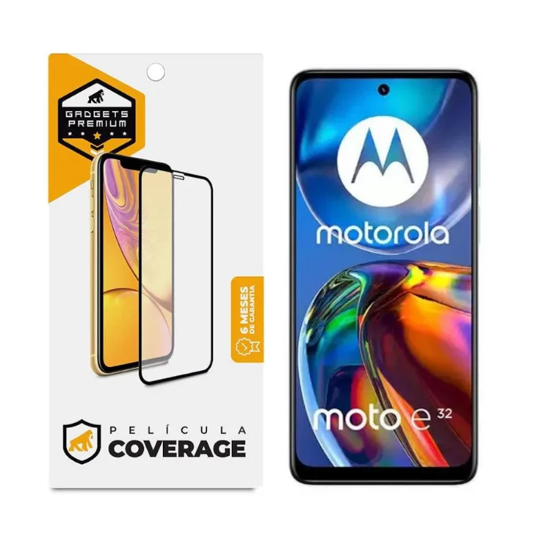 Película para Motorola Moto E32 - Coverage 5D Pro Preta - Gshield - Gshield