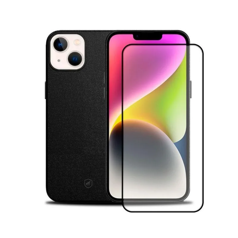 Capa Couro E Pelicula Coverage Para Iphone 12 - Gshield