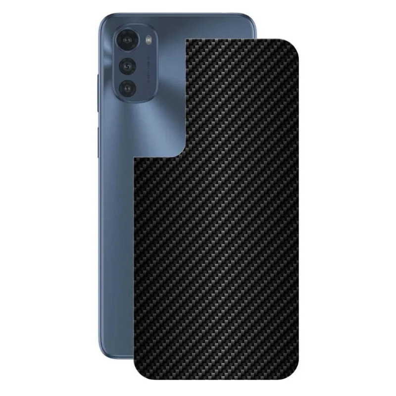 Película para Moto E32-Traseira Fibra Carbono Preta- Gshield