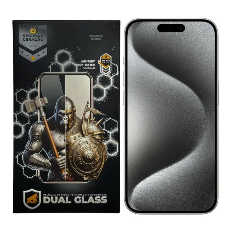 Película Para Iphone 15 Pro - Dual Glass Preta - Gshield - Gshield