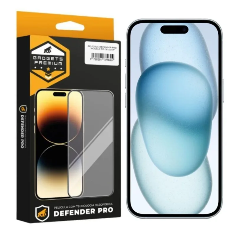 Película Para Iphone 15 Plus - Defender Pro - Preta - Gshield - Gshield