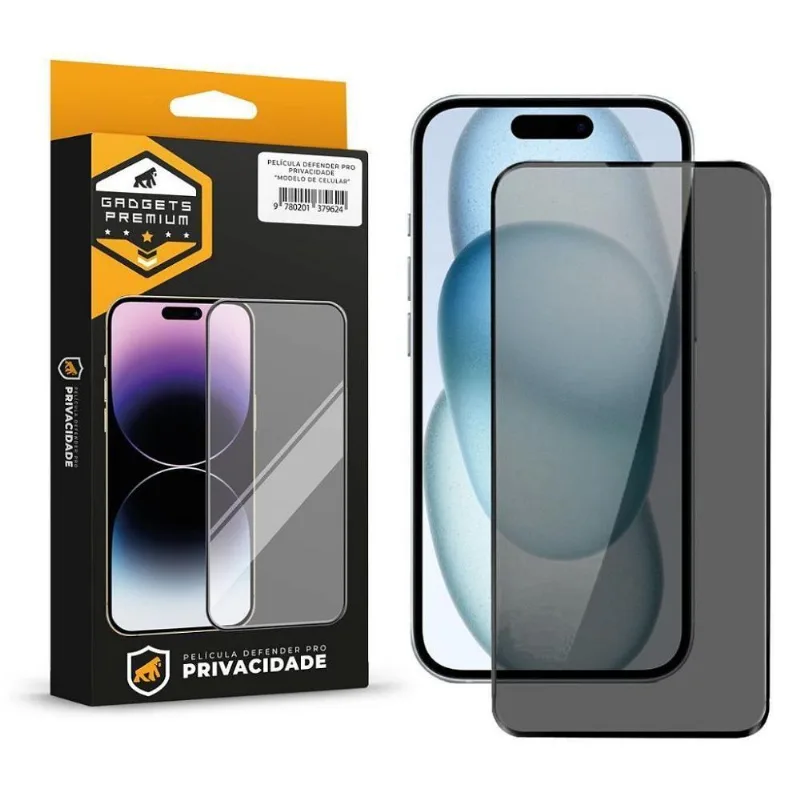 Película Para Iphone 15 Plus - Defender Pro Privacidade - Preta - Gshield - Gshield