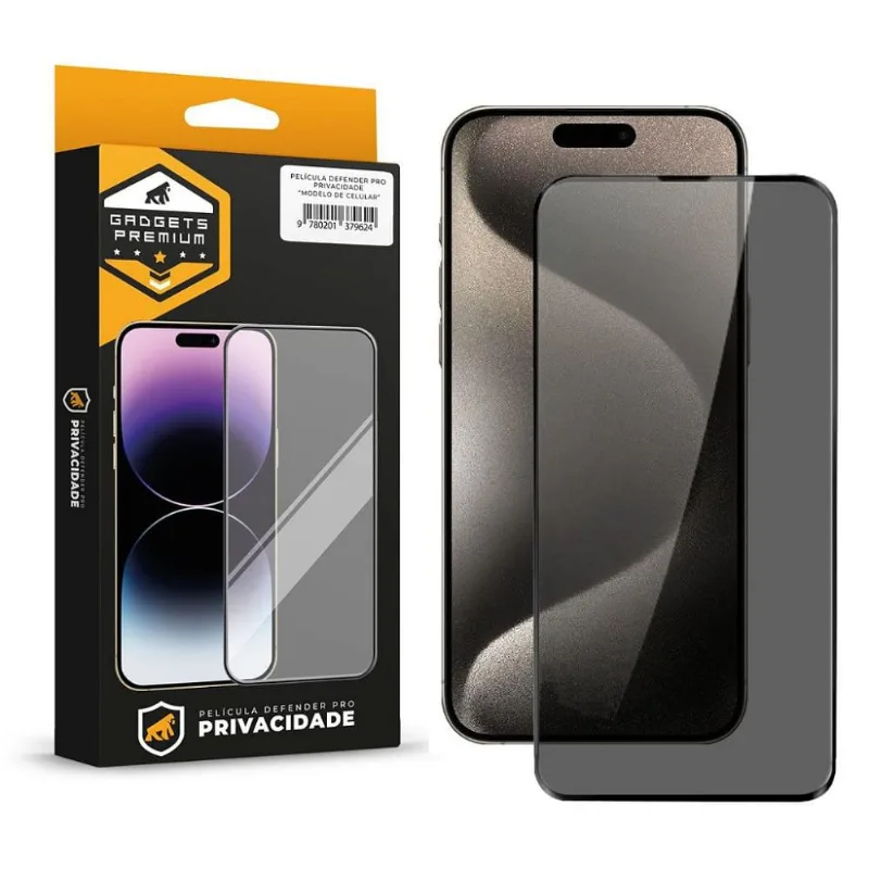 Película para iPhone 15 Pro Max - Defender Pro Privacidade - Preta - Gshield - Gshield