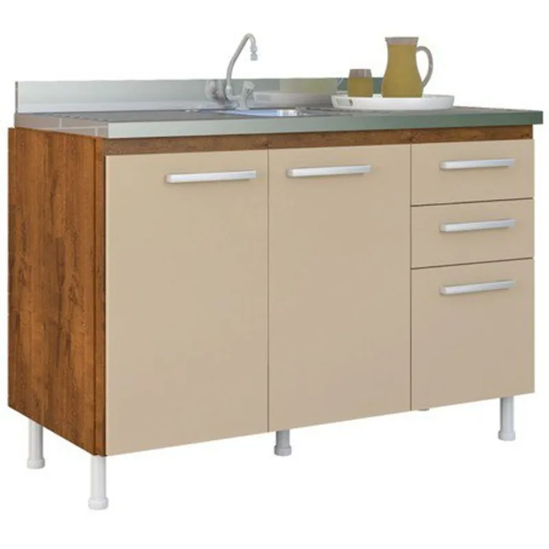 Balcão Atualle Montana 5185R-355 Canelato Rust Nat Brilho 120X81X52