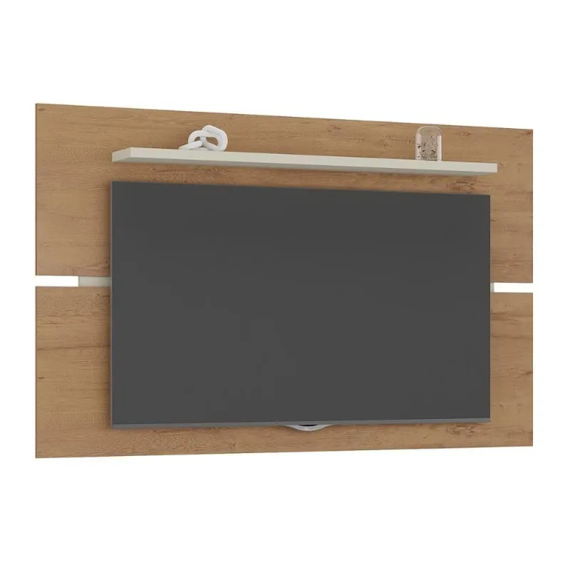 Painel Rio De Janeiro New Sala Para Tv Até 60 Polegadas Canelato/natura Brilho - ATUALLE MÓVEIS - Agro