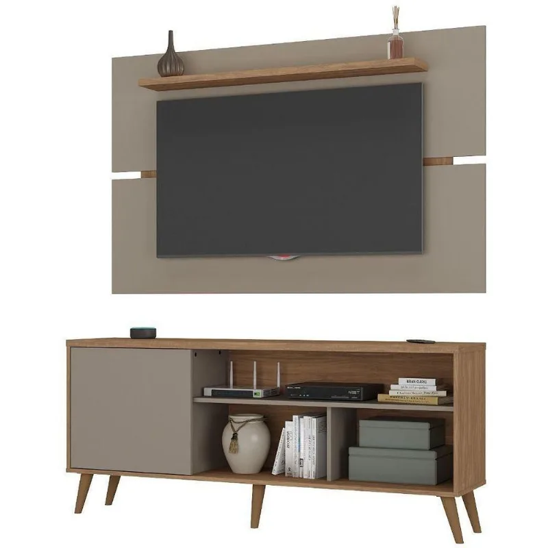 Painel Para TV Até 60" Polegadas Napoles Atualle 1398R-490 160cm AcaciaMadeirado/Reflecta Brilho