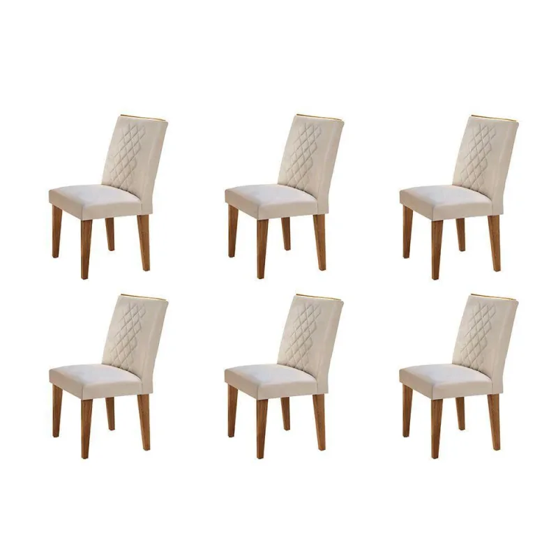 Conjunto 6 Cadeiras Para Sala De Jantar Milena Imbuia. - Rufato