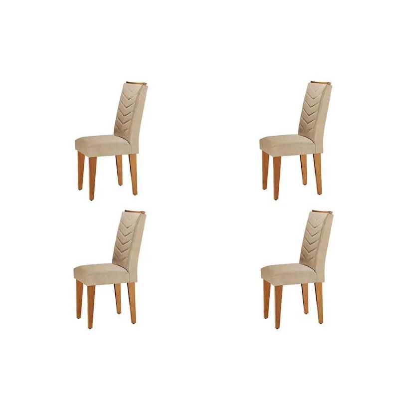 Conjunto 4 Cadeiras Para Sala De Jantar Liz Imbuia 07 - Rufato - Móveis