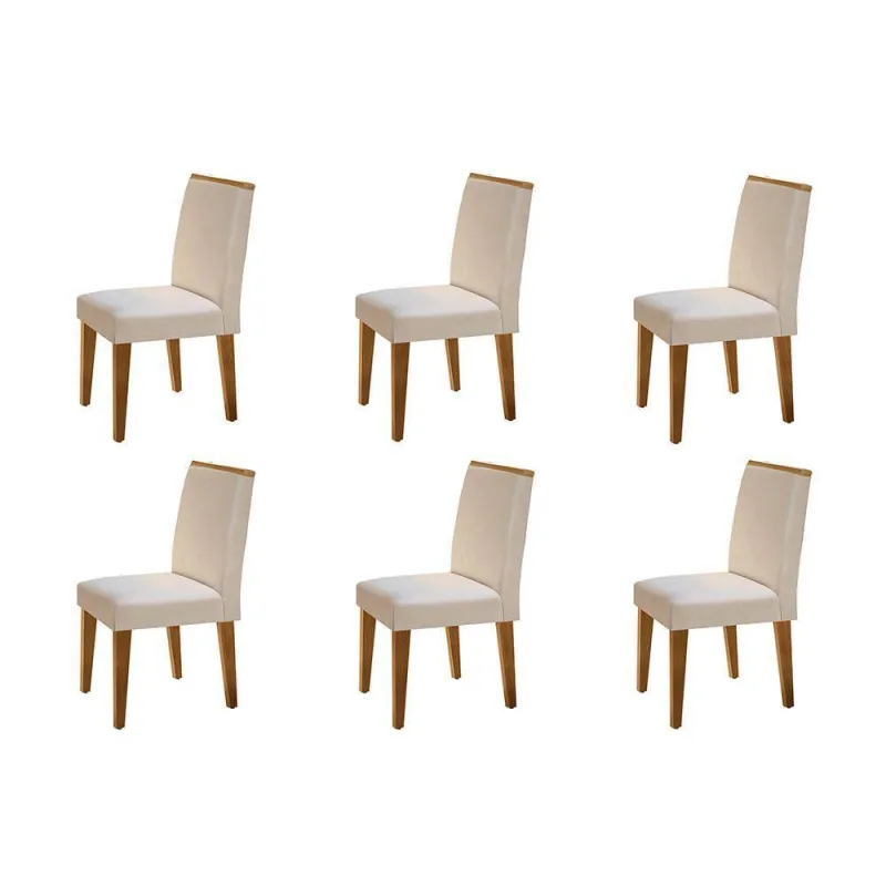 Conjunto 6 Cadeiras Para Sala De Jantar Lunara Imbuia - Rufato