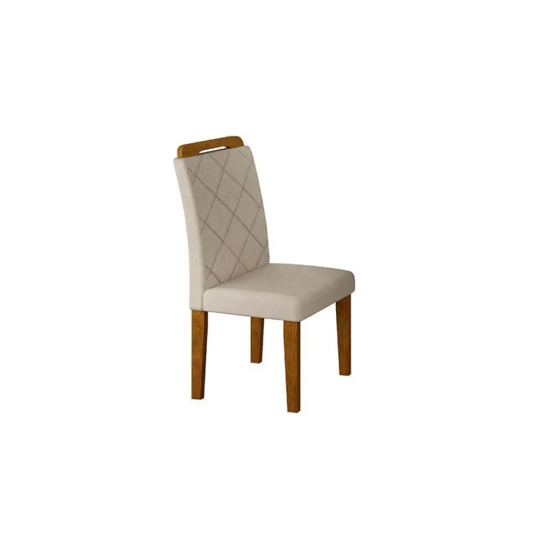 Conjunto Com 4 Cadeiras Para Sala De Jantar Melissa Rufato Imbuia/veludo Creme - Móveis Rufato - Móveis