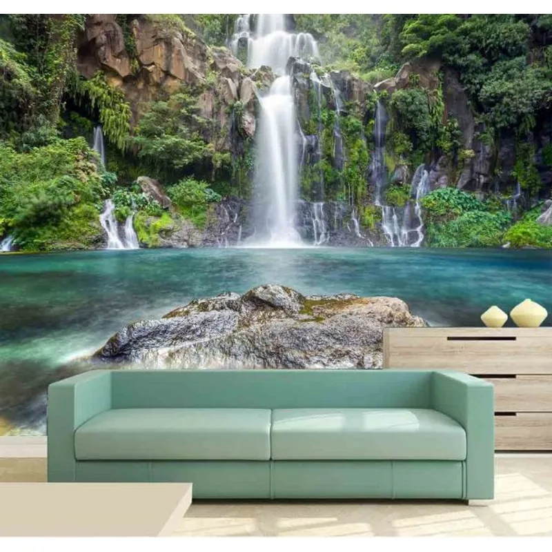 Papel De Parede Painel Fotográfico Cachoeira 1m² Na 012