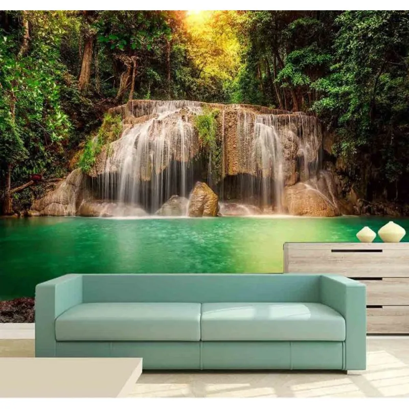 Papel De Parede - Painel Adesivo Cachoeira 3d 2m² Na 083