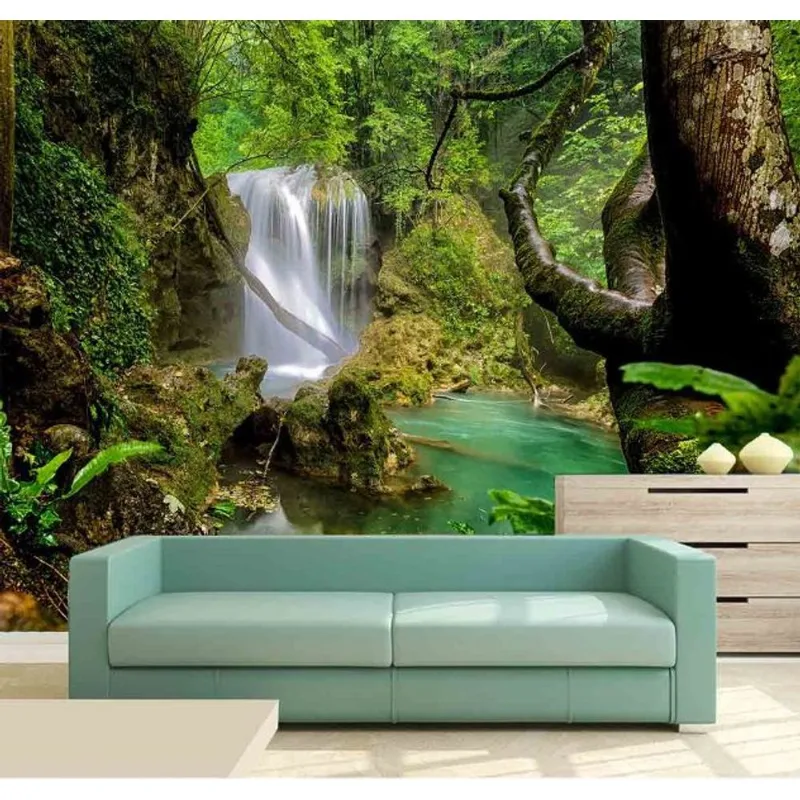 Papel De Parede Painel Fotográfico Cachoeira 1m² Na 043