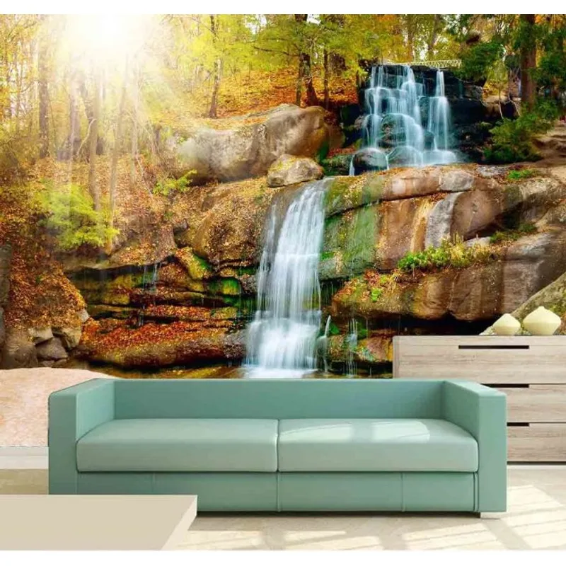Papel De Parede Cachoeira 3d 2m² Na 056