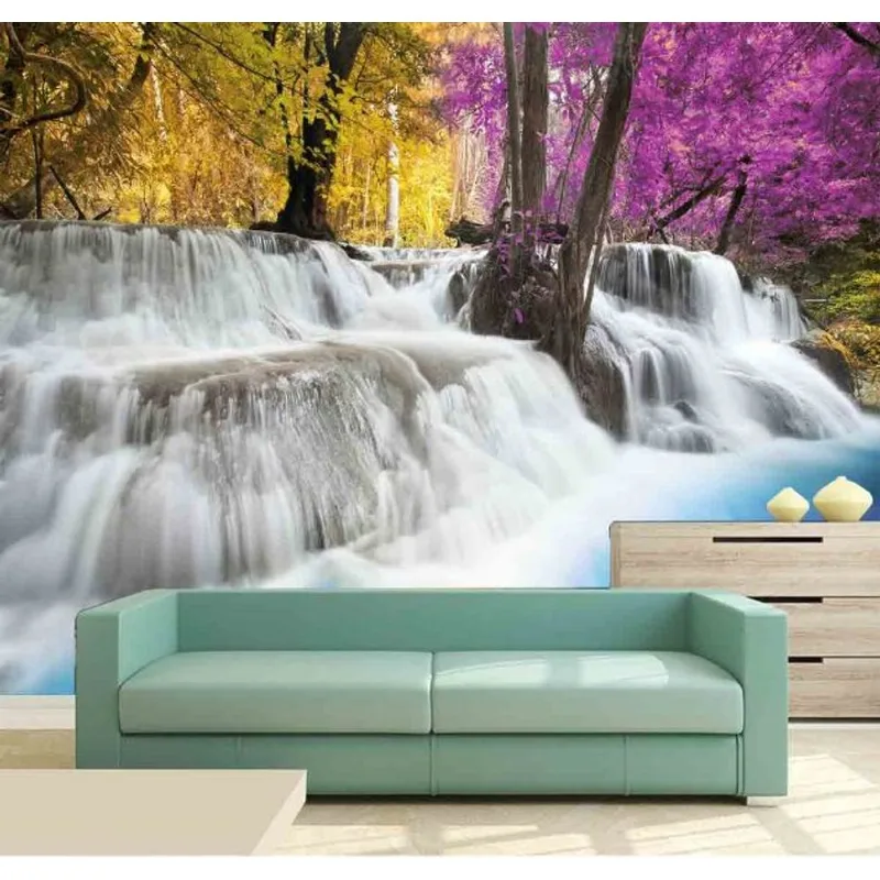 Papel De Parede - Painel Fotográfico Cachoeira 3d 1m² Na 077