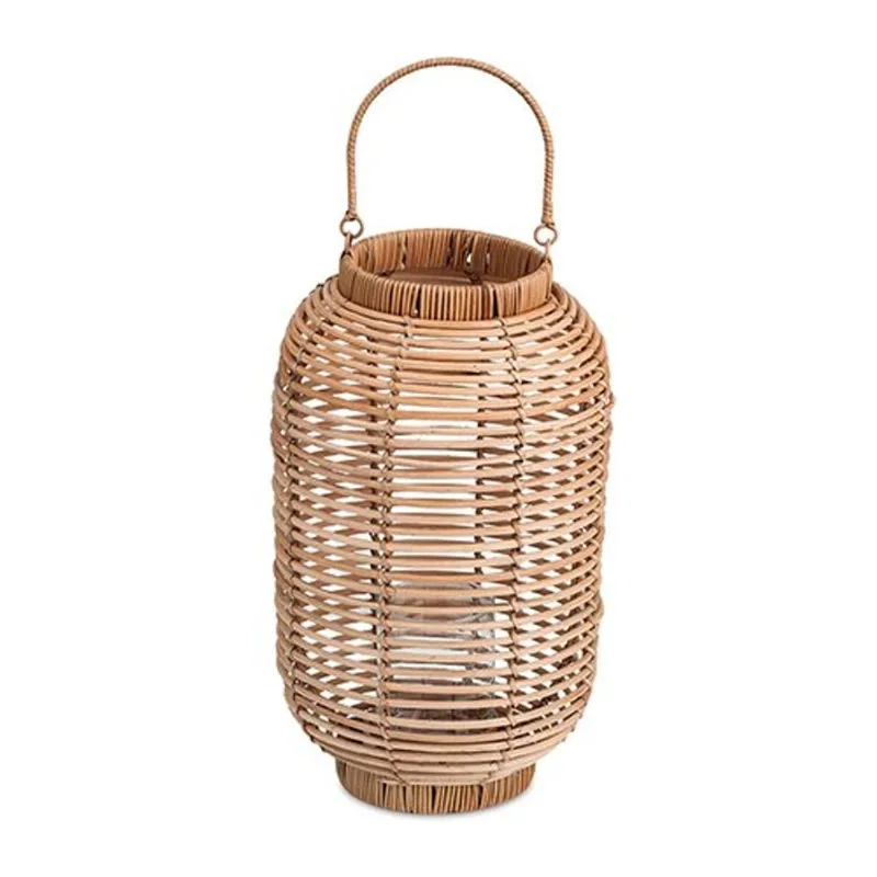 Lanterna de fibra natural em rattan 49X22cm bege Mart