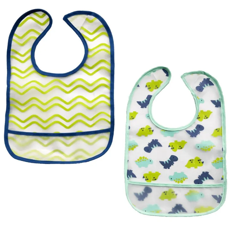 Kit 2 Babadores Com Pega Migalhas - Dino Buba